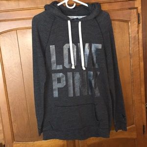 Dark gray hooded sweatshirt